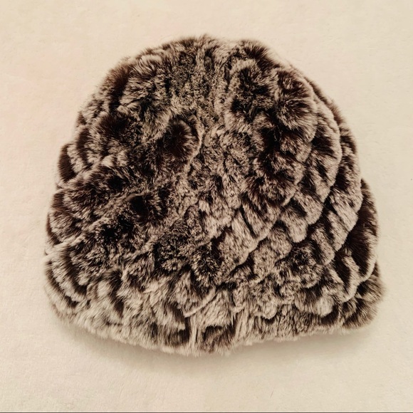 100% FUR TOUQUE GENUINE REX RABBIT FUR IN WINTER COCOA - Picture 5 of 6